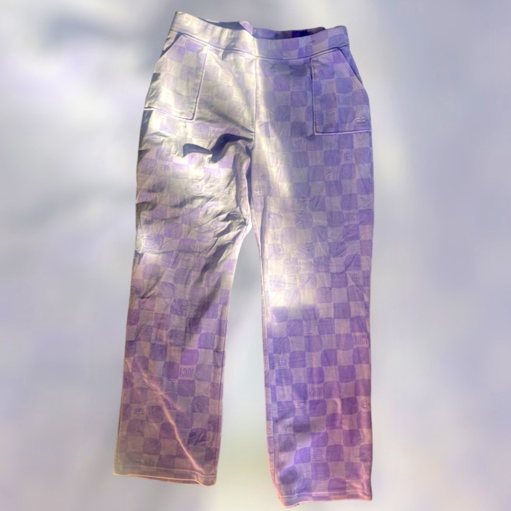 Vintage Juicy couture Purple Print Flare Velour Pants